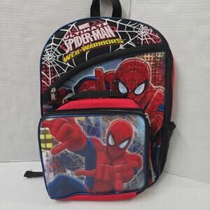 Marvel Spiderman Spidey 16" Backpack with Detachable Lunch Box - 2 Piece Set